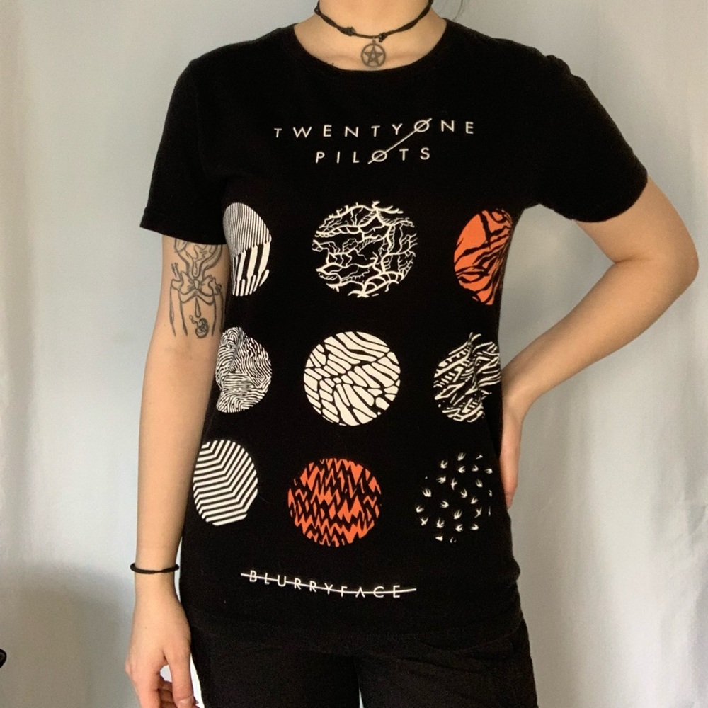 Twenty One Pilots Blurryface album cover tshirt from Hot Topic